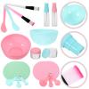 ABOOFAN Face Mask Mixing Bowl Set 18Pcs DIY Facemask Mixing Tool Kit with Facial Mask Bowl Stick Spatula Silicone Brush Spray Bottle Puff Soaking Bottle Gauges (Pink and Green) view 2