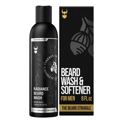 The Beard Struggle Radiance Beard Wash Silver Collection, Alfheims Forests Deep Clean & Hydrated Care Beard Cleanser for Men (8 fl oz)