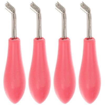 FRCOLOR 4pcs Comb Cleaner Tool Hair Brush Cleaning for Easy Hair Removal Compact Comb Brush Accessories Rosy Color for Home and Salon Use