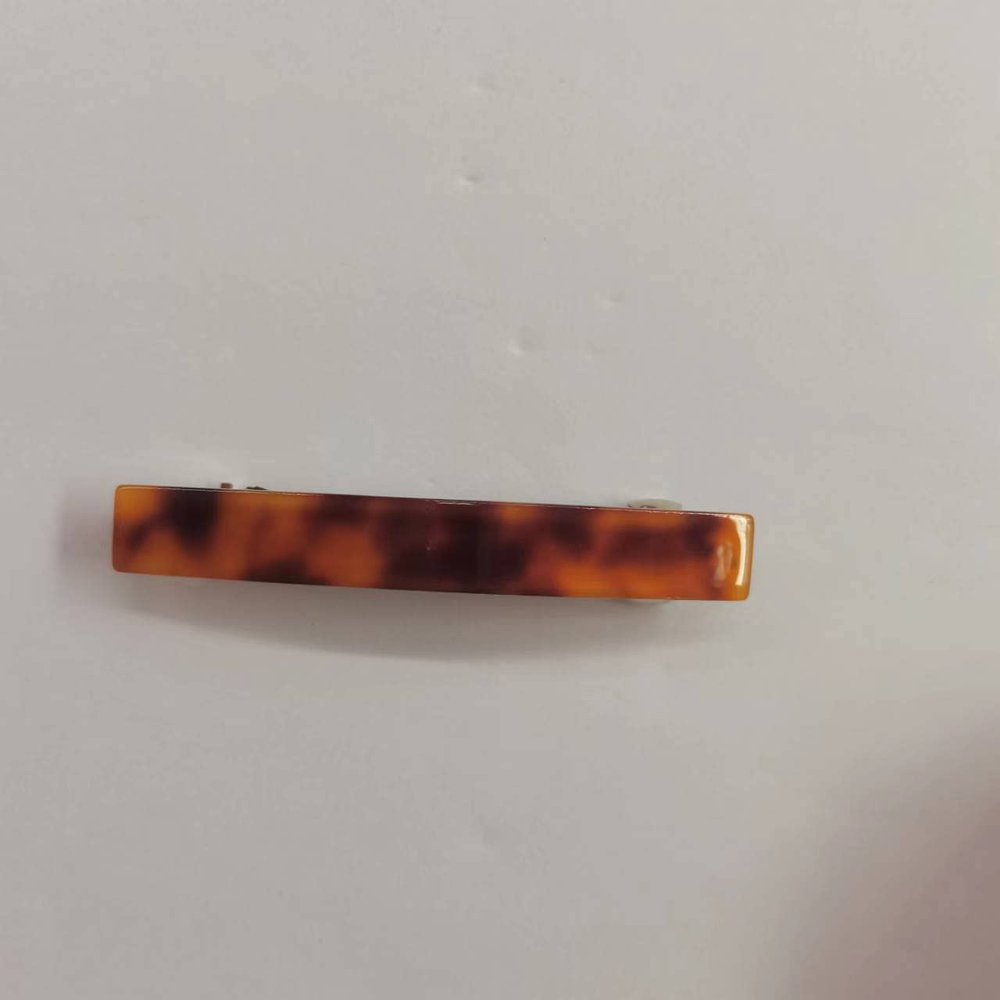 CARAVAN Hand Made Barrette Tortoise Shell Color 2.9" Of Celluloid Acetate Material
