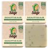 Age of Sage Natural Bar Soap for Women - Vegan Bath Soap Bars Gift Set - Handmade Cold Process Artisan Soap w/Essential Oil, All Moisturizing Wash Soaps, Fragrant Eucalyptus Aloe Scent (4 Pack) view 1