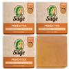 Age of Sage Natural Bar Soap Gift Set for Women - Vegan Bath Handmade Cold Process Artisan Soap with Essential Oil, Aromatic All Moisturizing Wash Soaps, Fragrant Peach Tea Scent (4 Pack) view 1