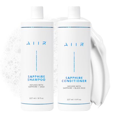 AIIR Sapphire Shampoo and Conditioner - Adding Shine & Softness, Amino Acids Repairs and Strengthens Damaged Hair, Hydrate and Moisturize Dry Brittle Hair, Color Safe for All Hair Types, Bundle