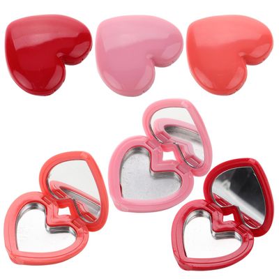 LALAFINA 8pcs Empty Heart Makeup Palette with Mirror, Diy Eyeshadow Powder Blush Lipstick Palette for Travel Skincare Storage