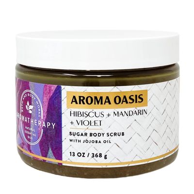 NinthAvenue Basics Aromatherapy Aroma Oasis Hibiscus + Mandarin + Violet Sugar Body Scrub - 13 oz / 368 g