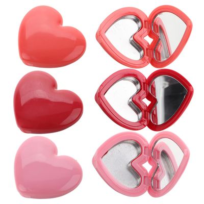 LALAFINA 16Pcs Heart Shape Makeup Palette with Mirror, Refillable Makeup Containers for Lip Balm Eye Shadow Face Cream