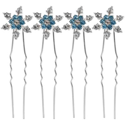 12pcs Snowflake Hair Accessories Christmas Stylish Headwear Bride Hairpin Snowflake Design Hairpin Fashionable Headdress