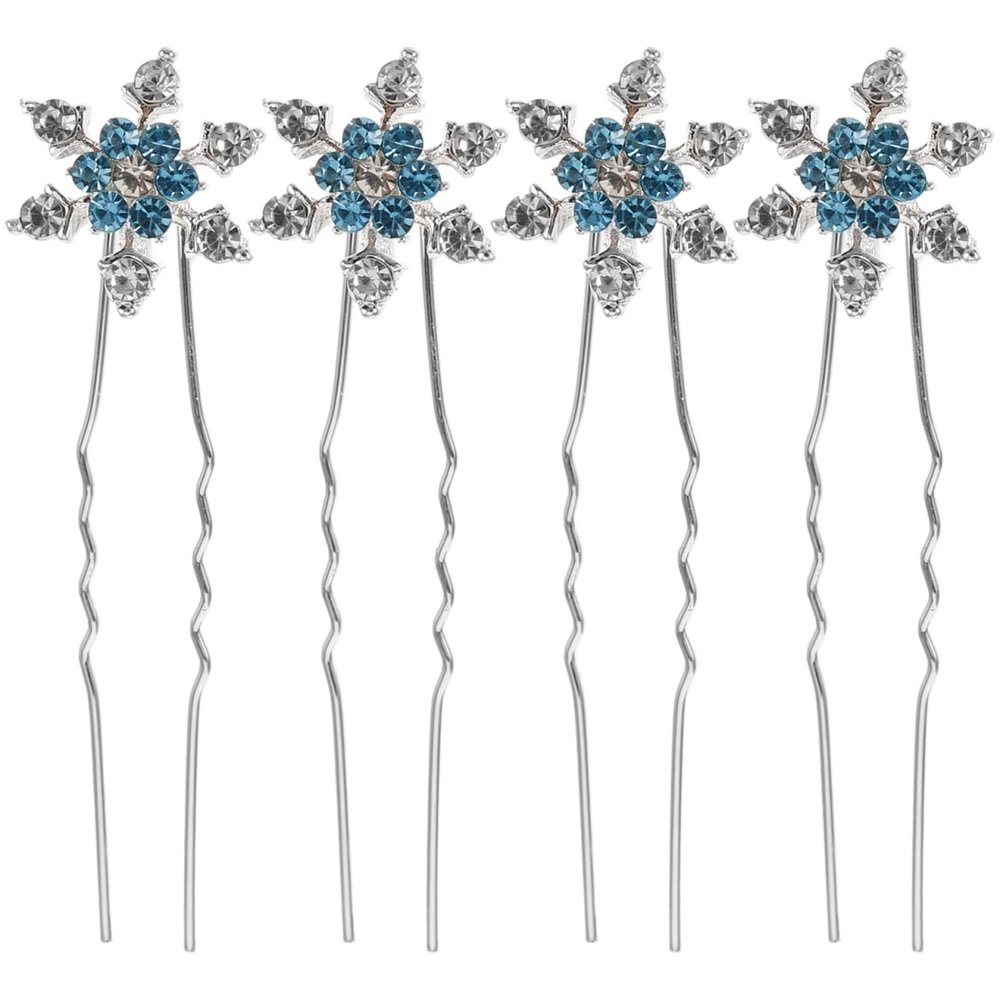 12pcs Snowflake Hair Accessories Christmas Stylish Headwear Bride Hairpin Snowflake Design Hairpin Fashionable Headdress