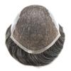 French Lace Front Toupee For Men Hairpieces Bleached Knots Natural Hairline Thin Skin Human Hair Replacement System Lace With PU Mens Wigs Hair Prosthesis (7"x9", #240 2# DARKEST BROWN WITH 40% SYNTHETIC GREY) view 4