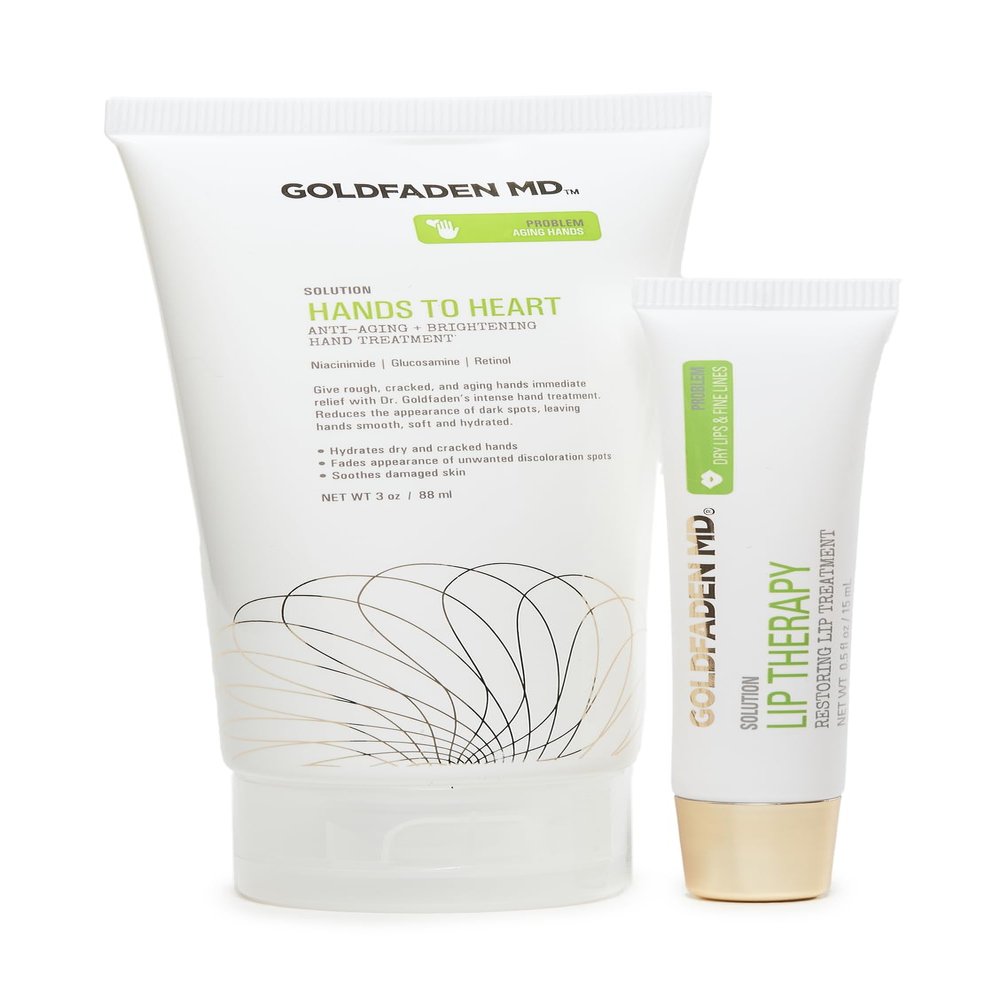 Goldfaden MD Ultimate Hydration Duo Hands to Heart Moisturizing Anti-Aging Hand Cream 3oz and Lip Therapy Restoring Lip Balm .5oz