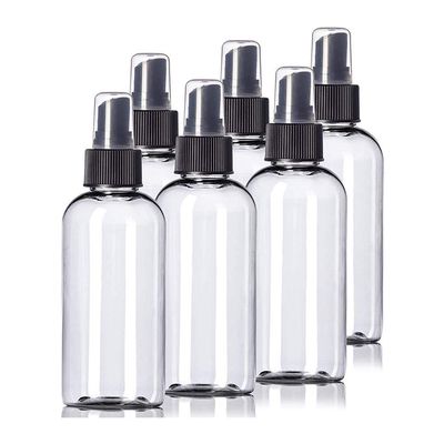 ZXMJYHK Portable refillable Glass Clear Empty Spray Bottle Transparent Empty Spray Bottles 4 Oz Plastic Mini Refillable Container Empty Cosmetic Containers 6Pcs