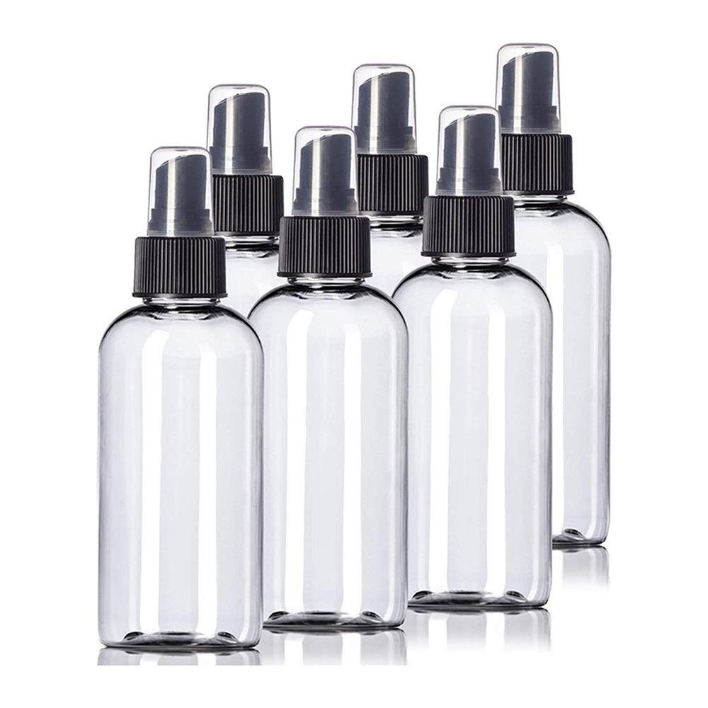 ZXMJYHK Portable refillable Glass Clear Empty Spray Bottle Transparent Empty Spray Bottles 4 Oz Plastic Mini Refillable Container Empty Cosmetic Containers 6Pcs