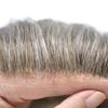 French Lace Front Toupee For Men Hairpieces Bleached Knots Natural Hairline Thin Skin Human Hair Replacement System Lace With PU Mens Wigs Hair Prosthesis (7"x9", 730 7# WITH 30% SYNTHETIC GREY) view 3