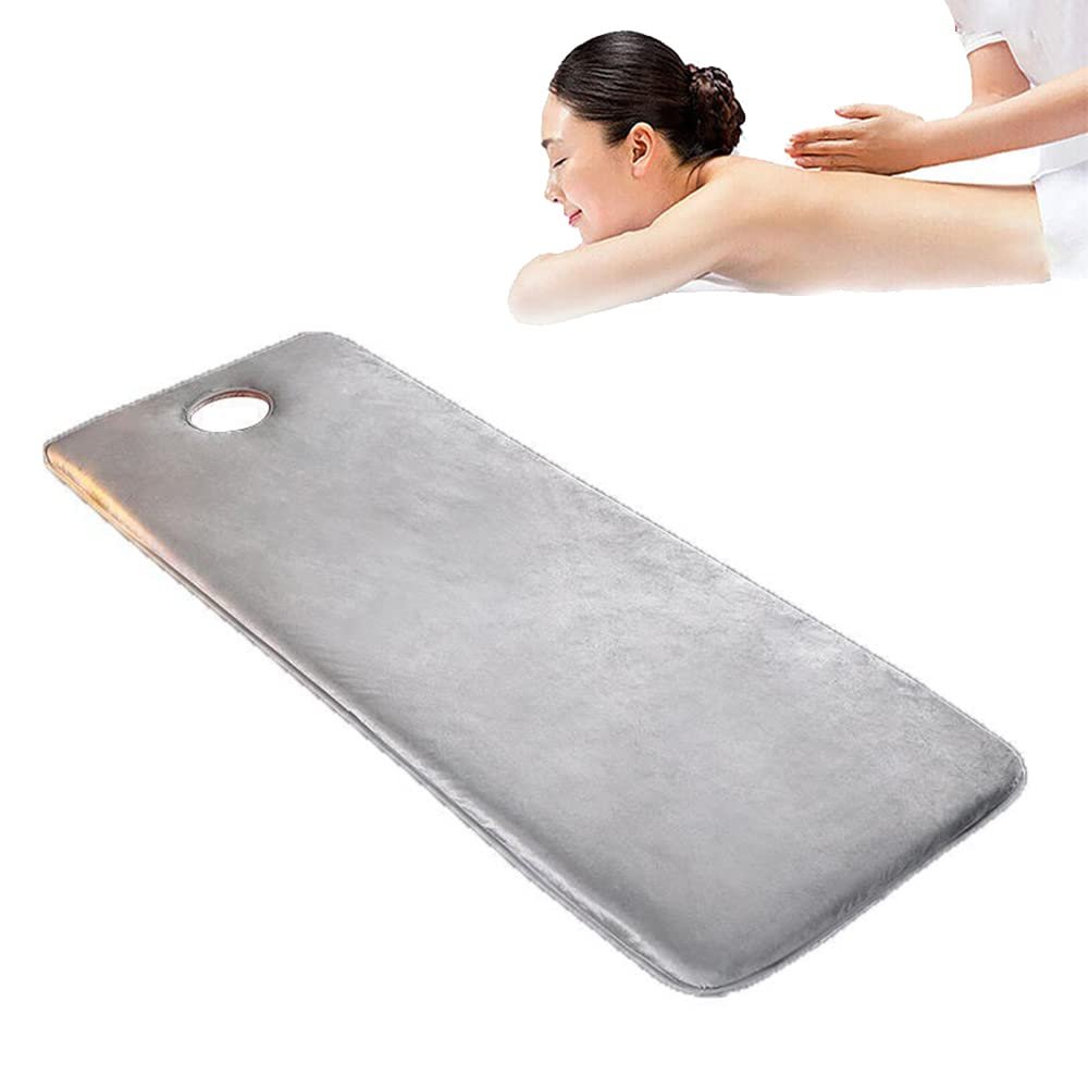 Beauty Bed Mattress Topper with Round Head Spa Bed Padding with Breath Hole Massage Table Mattress Protector with Elastic Bands Soft Fitted Mattress for Beauty Salon,Gray 3cm,70x185cm