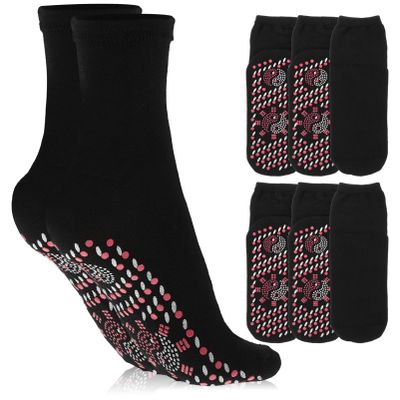 Healeved 4 Pair Tourmaline Self-Heating Shaping Socks Tourmaline Health Sock Anti-Freezing for Women Men