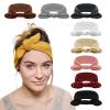 AQOKKA Elastic Bow Headbands for Women Girls Rabbit Ears Knotted Head Bands for Women's Hair Non Slip Boho Headwrap Sport Cute Hair Accessories view 1