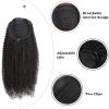 HIHELO 1 Pack Curly Wavy Drawstring Ponytail Extension Brazilian Hairpin Ponytail Wig Natural Black Drawstring Ponytail Bun (Size : 20inches) view 2