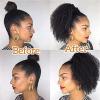 HIHELO 1 Pack Curly Wavy Drawstring Ponytail Extension Brazilian Hairpin Ponytail Wig Natural Black Drawstring Ponytail Bun (Size : 20inches) view 3