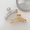 1PCS Gold Metal Hair Claw Clip Fish Bone Shape Hair Clip Nonslip Hair Clamps Design Big Jaw Clips Vintage Hair Pins Fashion Hair Accessories For Women (C-Gun black) view 2