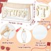 Belanttega Boho Patch STUFF Cosmetic Bag - Summer Preppy STUFF Chenille Varsity Letter Toiletry Makeup Bag Clear Waterproof Travel Beach Makeup Pouch PVC Zipper Clutch Daily Use Purse for Women Girls view 2