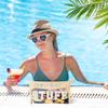 Belanttega Boho Patch STUFF Cosmetic Bag - Summer Preppy STUFF Chenille Varsity Letter Toiletry Makeup Bag Clear Waterproof Travel Beach Makeup Pouch PVC Zipper Clutch Daily Use Purse for Women Girls view 4