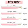 Fiber Tip Lash Tweezers For Eyelash Extension 4 Pcs Tweezers Professional Artist Tech Work Kit Tools,Best Volume Eyelash Lashes Extensions Precision Supplies Volume Boot 90 45 Degree(Pink) view 4
