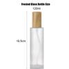 2PCS 120ml/4oz Empty Clear Frosted Glass Cosmetic Lotion Bottle with Plastic Wood-Grain Lid Refillable Travel Toiletries Container Pump Dispenser Vials Pot Jars for Foundation Emulsion Oil view 2