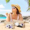 Belanttega Boho Patch Cosmetic Bag - Summer Beach Swimming Pool Toiletry Makeup Bag Beige Clear Waterproof Travel Makeup Pouch PVC Zipper Clutch Daily Use Purse Summer Beach Gifts for Women Girls view 4