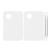 CALLARON 2sets Pigment Mixing Plate Makeup Spatula for Nail Art Easy to Clean Cosmetic Palette for Mixing Colors Nail Designs for Professionals and Home Use view 1