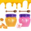 2 Bottles Sakura & Honey Lip Balm, Day & Night Repair Deep Moisture and Fade Lines, Rich in Vitamin E & Cherry Blossom Extract Beeswax Essence Natural Enhancer Care Sleeping Mask view 1