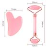 Rose Quartz Gua Sha Tool - Beauty Secret, for Facial Massager Eliminate Puffiness/Microcirculation/Removes Toxins/Prevents Wrinkles/Boost of Complexion Skin Care Tools, Pink view 3