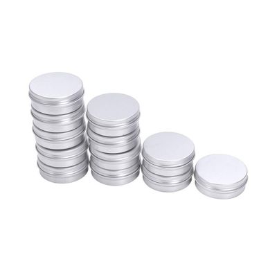 ZXMJYHK Portable refillable Glass Clear Empty Spray Bottle Aluminium Make Up Pots 50ml Capacity Empty Small Cosmetic/Candle/Spice Pots Tins Jars 12 X 50ml