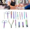 16Pcs Manicure Pedicure Set Nail Clipper Set,High Sharpness Stainless Steel Color Coating Multifunction Nail Clipper Set for Finger Nail Toenail,Portable Travel & Grooming Kit Tools, Manicure Set view 3