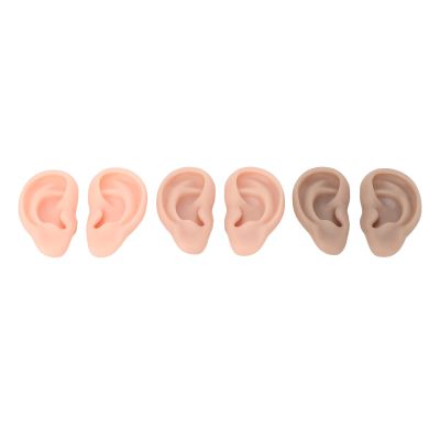 Professional Ear Piercing Model, 3 Pairs 3 Colors Silicone Ear Model