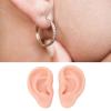 1 Pair Silicone Ear Model Soft Flexible Simulation Ear Model for Earrings Display Ear Piercing Exercise (Light Skin Color) view 2