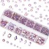 Nail Rhinestones Kit Round Flat Back Rhinestones 1500Pieces Multi Shape Pink AB Nail Gems 10ml Gel Nail Glue with Nail Crystals Diamonds Jewelry Rhinestones for Nail Design DIY Crafts Decoration view 2