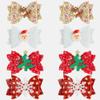 8 Pcs Christmas Red Sequins Bow Hair Clips for Girls Cute Glitter Elk Alligator Hair Bows Snowflake Hairpin Christmas Tree Accessories Teens Kids Party Favor Gift (Elk, Snowflake, Christmas Tree) view 1