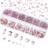 Nail Rhinestones Kit Round Flat Back Rhinestones Multi Shape 10ml Gel Nail Glue with Pink Nail Gems Nail Crystals Diamonds Jewelry Rhinestones for Nail Design DIY Crafts Decoration view 2
