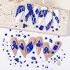 Nail Rhinestones Kit Round Flat Back Rhinestones 1500Pieces Multi Shape Blue Nail Gems 10ml Gel Nail Glue with Nail Crystals Diamonds Jewelry Rhinestones for Nail Design DIY Crafts Decoration view 4