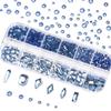 Nail Rhinestones Kit Round Flat Back Rhinestones 1500Pieces Multi Shape Light Blue Nail Gems 10ml Gel Nail Glue with Nail Crystals Diamonds Jewelry Rhinestones for Nail Design DIY Crafts Decoration view 2