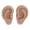 1 Pair Silicone Ear Model Soft Flexible Simulation Ear Model for Earrings Display Ear Piercing Exercise (Dark Skin Color) view 1