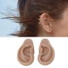 1 Pair Silicone Ear Model Soft Flexible Simulation Ear Model for Earrings Display Ear Piercing Exercise (Dark Skin Color) view 3