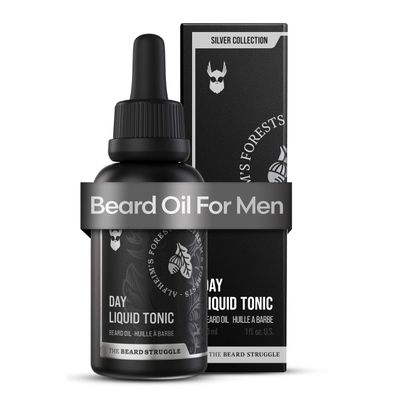 The Beard Struggle - Day Liquid Tonic Beard Oil - Silver Collection (Alfheim's Forests) - Beard Oil for Men - Moisturize, Softens Hair, Reduces Itch - Day Time Beard Growth Oil (1 Fl oz)