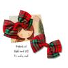 Christmas Plaid Hair Bow, Classic Red and Green Hair Bows, Toddler and Girls Christmas accessories, hair clips or headbands, Made in USA (Pigtails 4.5in Set of 2) view 1