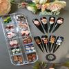 3D Acrylic Flower Nail Art Charms Handmade by Acrylic Powder - 15 colors, 24pcs Flowers Nail Rhinestones Kit 3D Crystal Nail Pearls Flat Design Acrylic Nail Art for Women Girls (Noel 1#) view 1