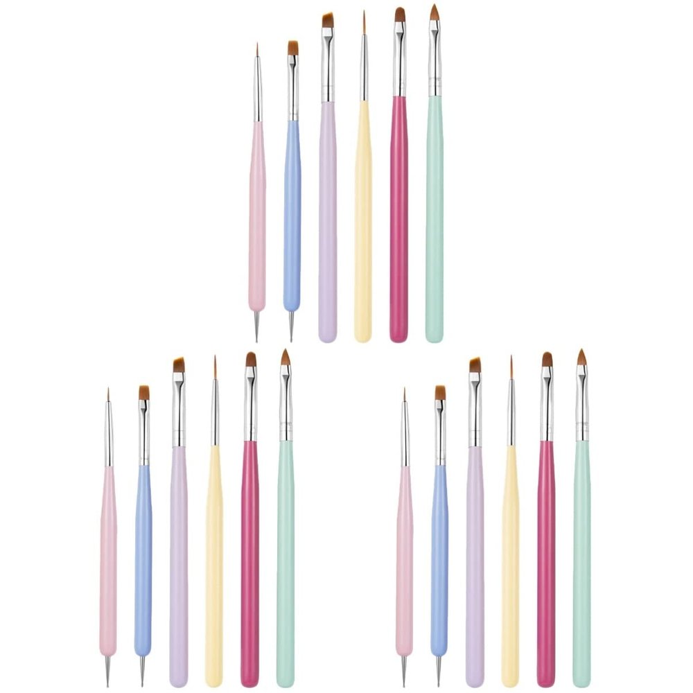 FRCOLOR 18pcs Dual- Nail Art Pens for Manicure Versatile Drawing Tools Sweet Candy Colors for Stunning Nail Designs
