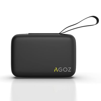 AGOZ Small Case with Wrist Strap for Personal Hygiene Items, Mini Pocket Cover for Mask, Toothpaste, Dental Floss, Dental Picks, Hand Sanitizer, Gloves, Band-aids, etc. - Portable Storage Bag (Black)