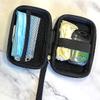 AGOZ Small Case with Wrist Strap for Personal Hygiene Items, Mini Pocket Cover for Mask, Toothpaste, Dental Floss, Dental Picks, Hand Sanitizer, Gloves, Band-aids, etc. - Portable Storage Bag (Black) view 4