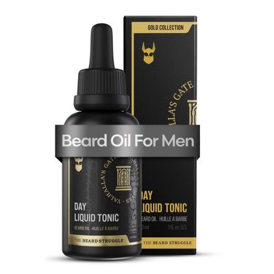 The Beard Struggle - Day Liquid Tonic Beard Oil - Gold Collection, Valhalla's Gates - Beard Oil for Men - Moisturize, Softens Hair, Reduces Itch - Day Time Beard Growth Oil (1 Fl oz)