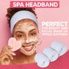 Spa Headband Head Wrap - Extra Long For Easy Fit - Terry Cloth Facial Makeup Sports Towel with Long Hook and Loop Tape from Small to Large Head 3 Pieces (All White) view 3